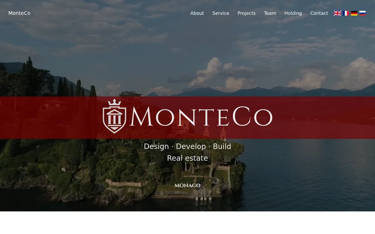 MonteCo — презентационный сайт, демо по IP